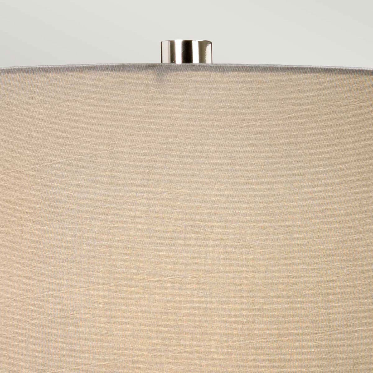 Fulwell Ceramic Table Lamp in White & Grey with Dark Grey Cylinder Shade