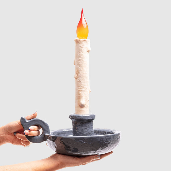 Grimm Candle Table Lamp in Grey