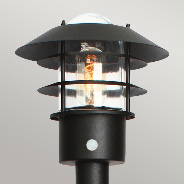 Helsingor Stainless Steel Exterior PIR Bollard Light in Black