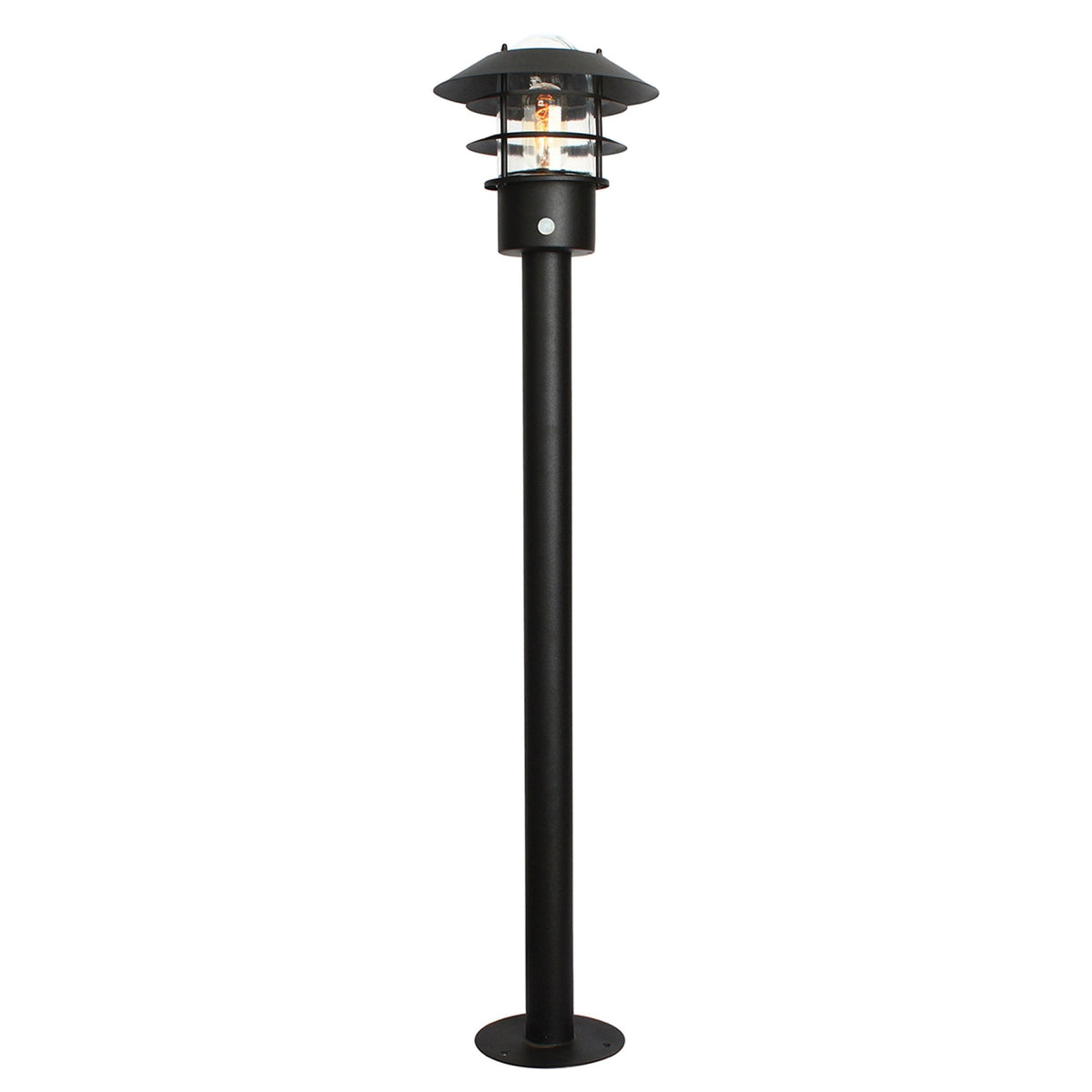 Helsingor Stainless Steel Exterior PIR Bollard Light in Black