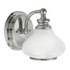 Ainsley IP44 Single Wall Light in Polished Chrome with Opal Glass