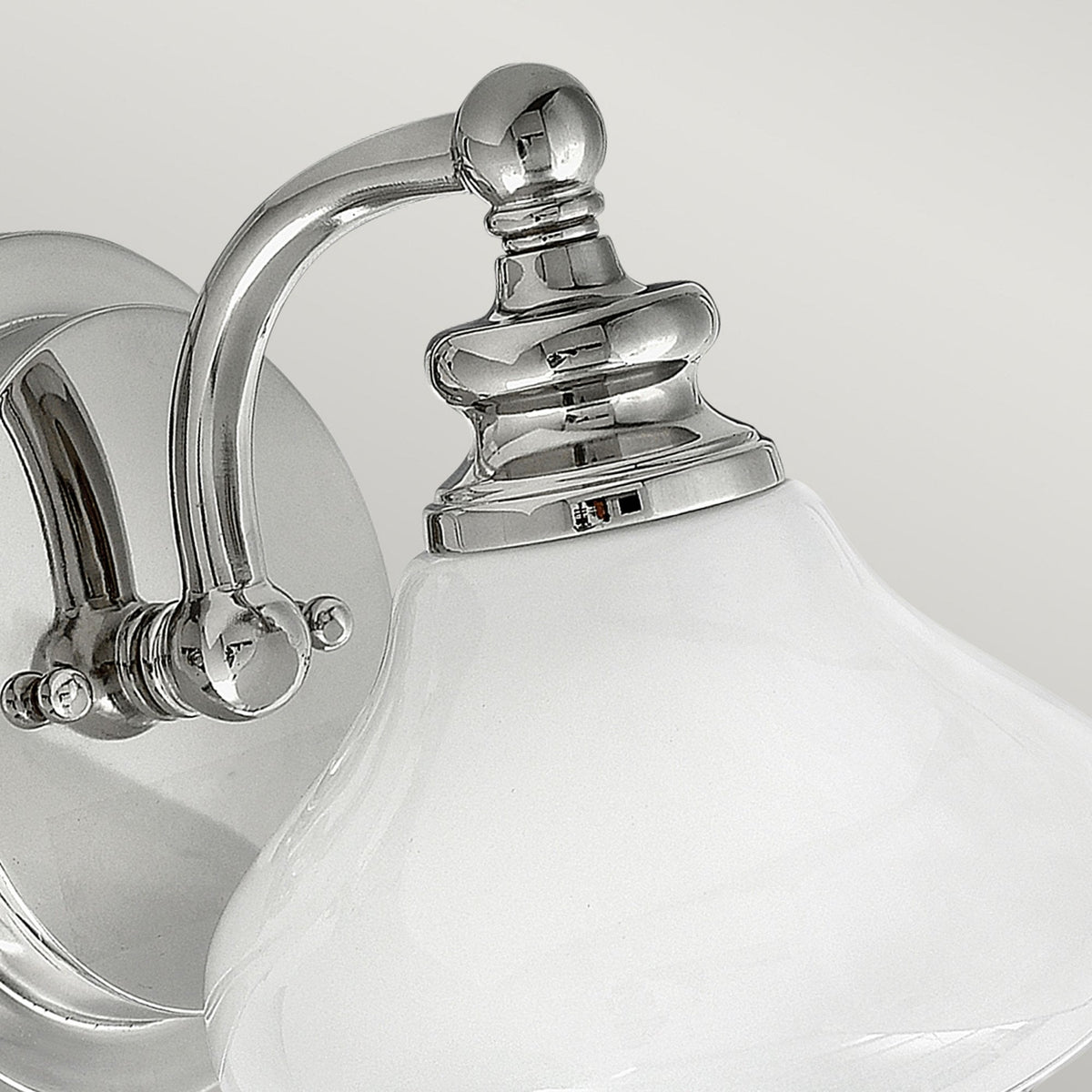 Ainsley IP44 Single Wall Light in Polished Chrome with Opal Glass