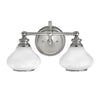 Ainsley IP44 Twin Wall Light in Polished Chrome with Opal Glass
