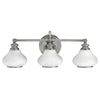 Ainsley IP44 Triple Wall Light in Polished Chrome with Opal Glass