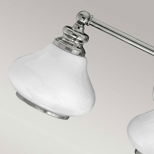 Ainsley IP44 Triple Wall Light in Polished Chrome with Opal Glass