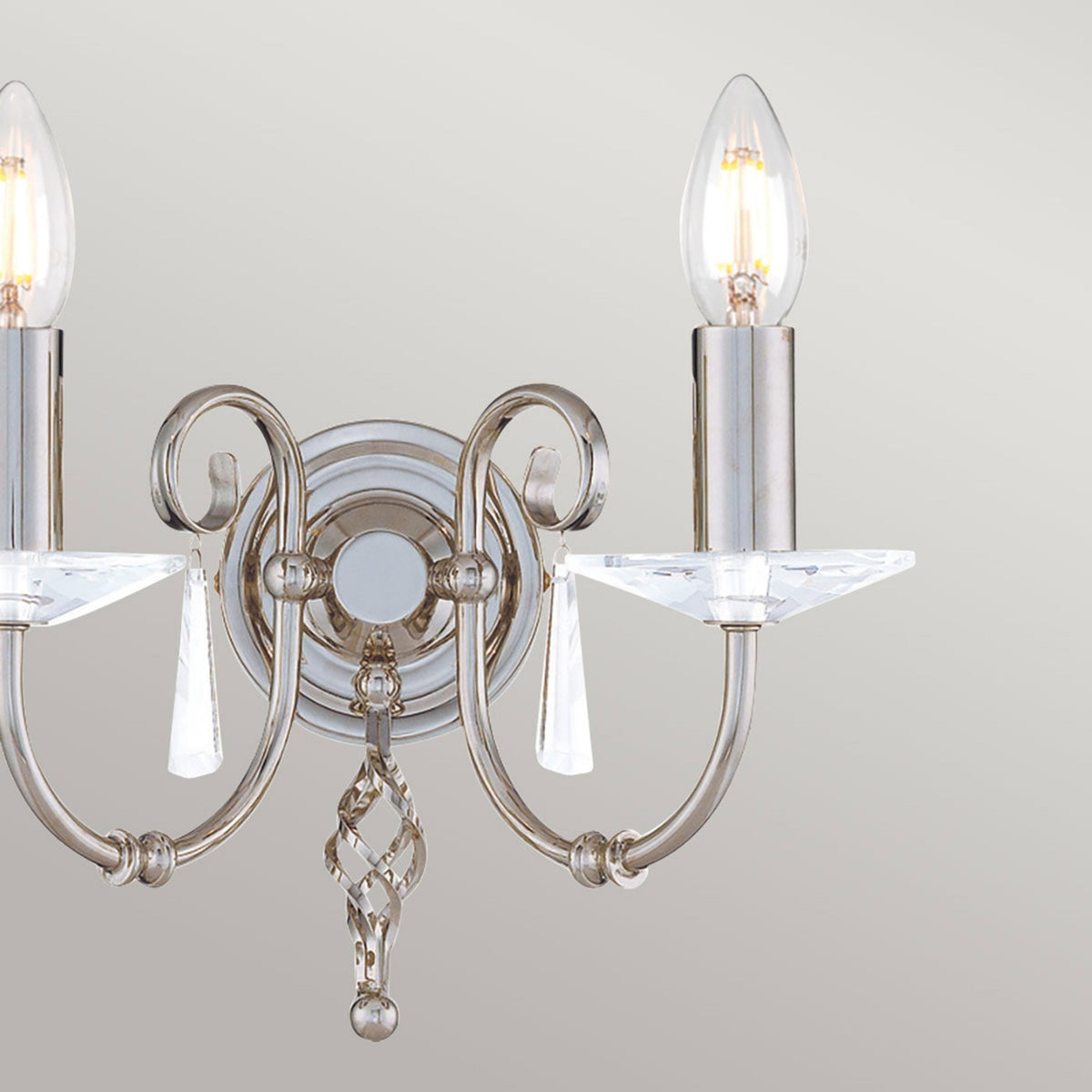 Aegean Two Arm Polished Nickel Wall Light
