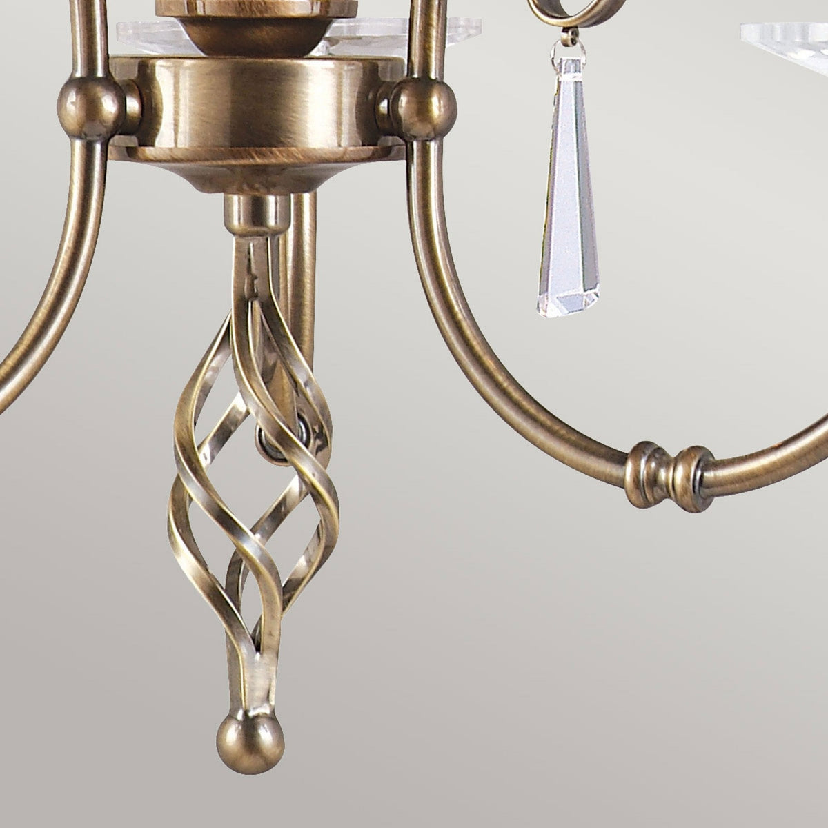 Aegean Three Arm Aged Brass Chandelier or Semi Flush