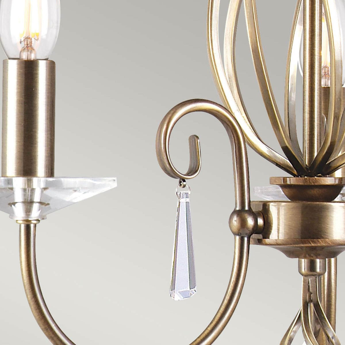 Aegean Three Arm Aged Brass Chandelier or Semi Flush