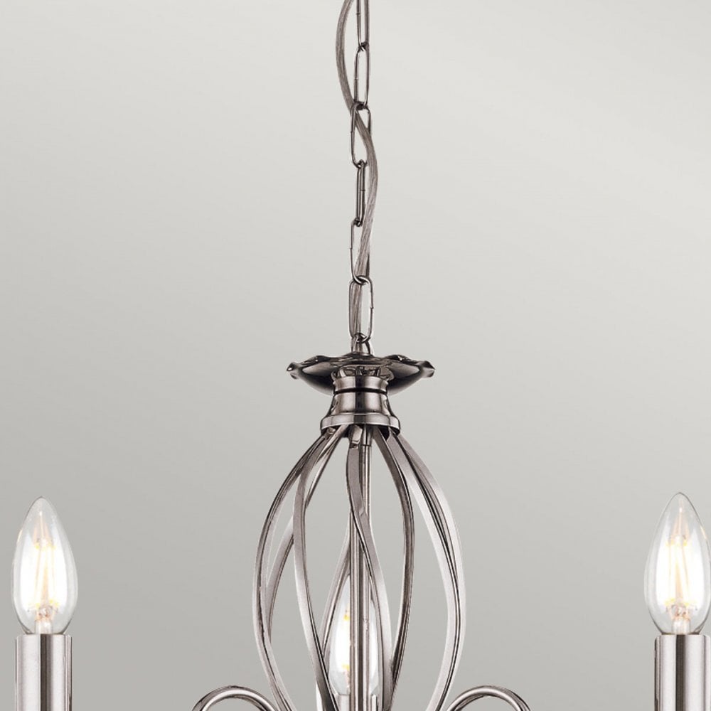Aegean Three Arm Polished Nickel Chandelier or Semi Flush