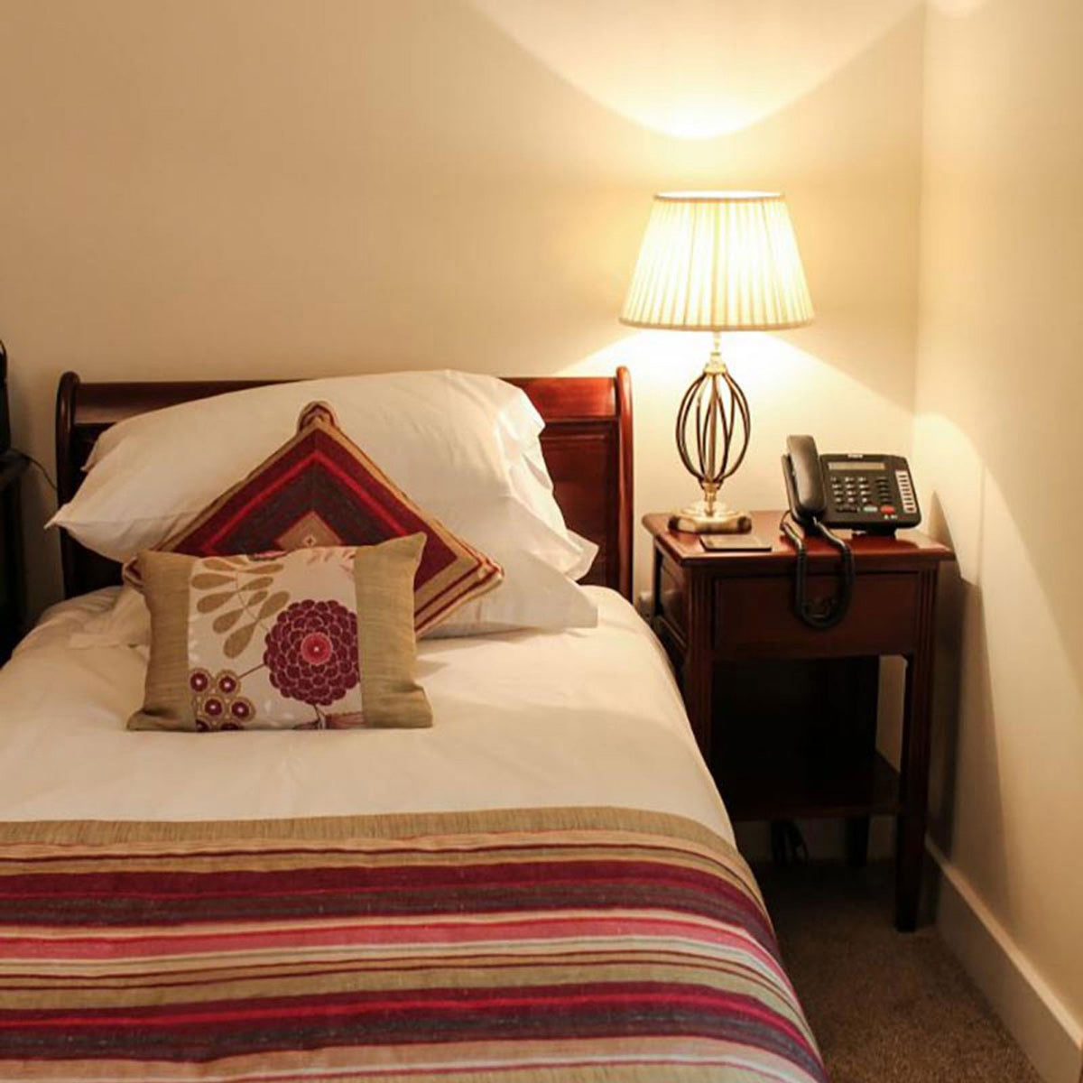 Aegean Table Lamp in Aged Brass and Ivory Cotton Shade