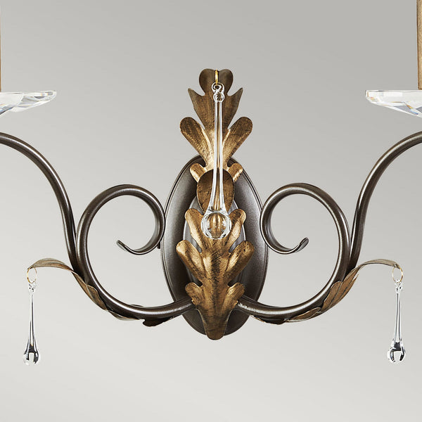 Amarilli Bronze and Gold Two Arm Wall Light