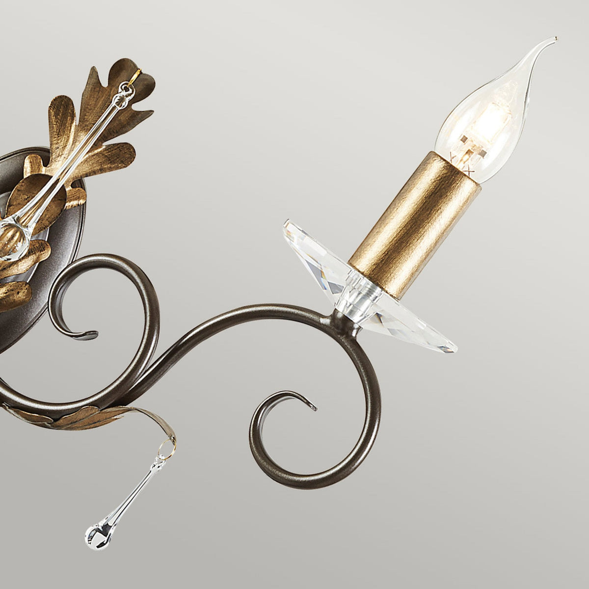 Amarilli Bronze and Gold Two Arm Wall Light