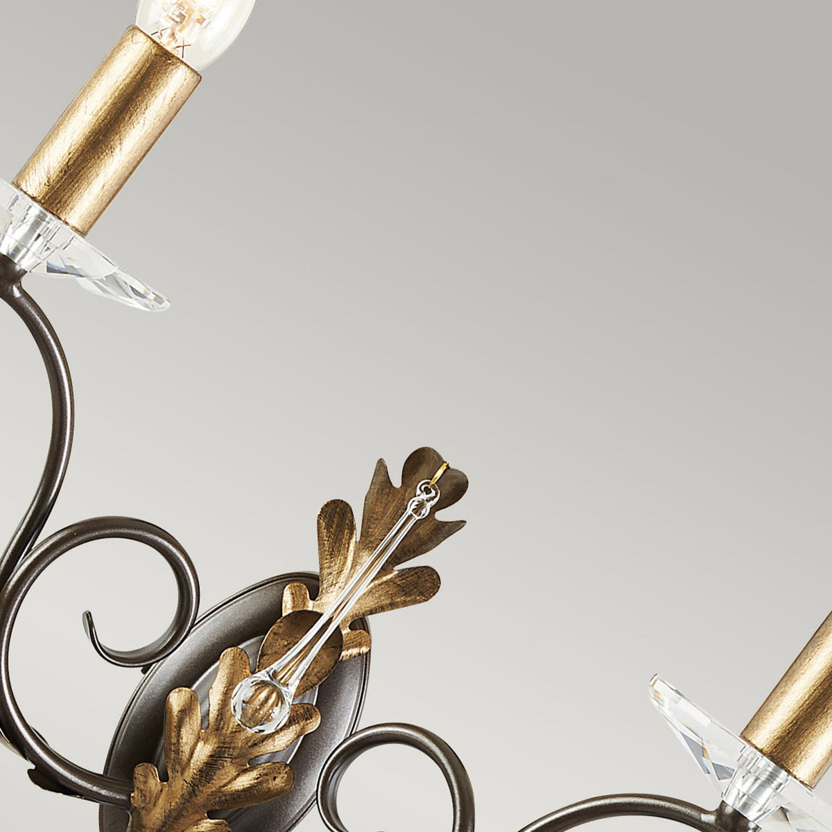 Amarilli Bronze and Gold Two Arm Wall Light