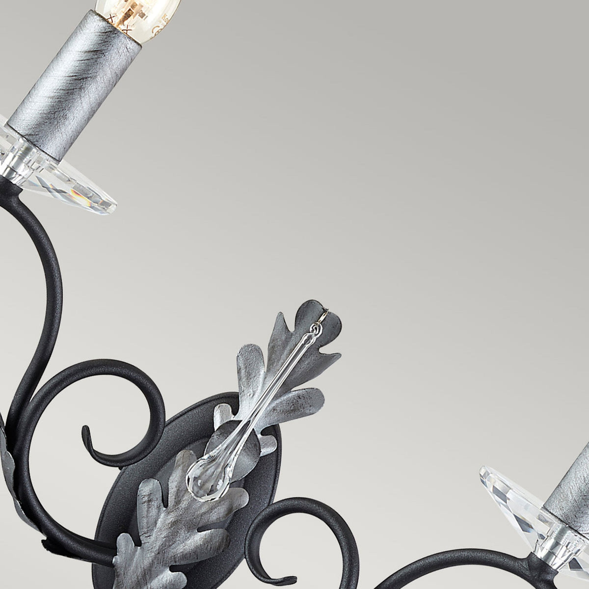 Amarilli Black and Silver Two Arm Wall Light