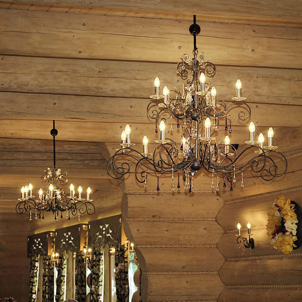 Amarilli Bronze and Gold 15 Light Chandelier