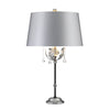 Amarilli Table Lamp in a Black and Silver Finish with Silver Shade