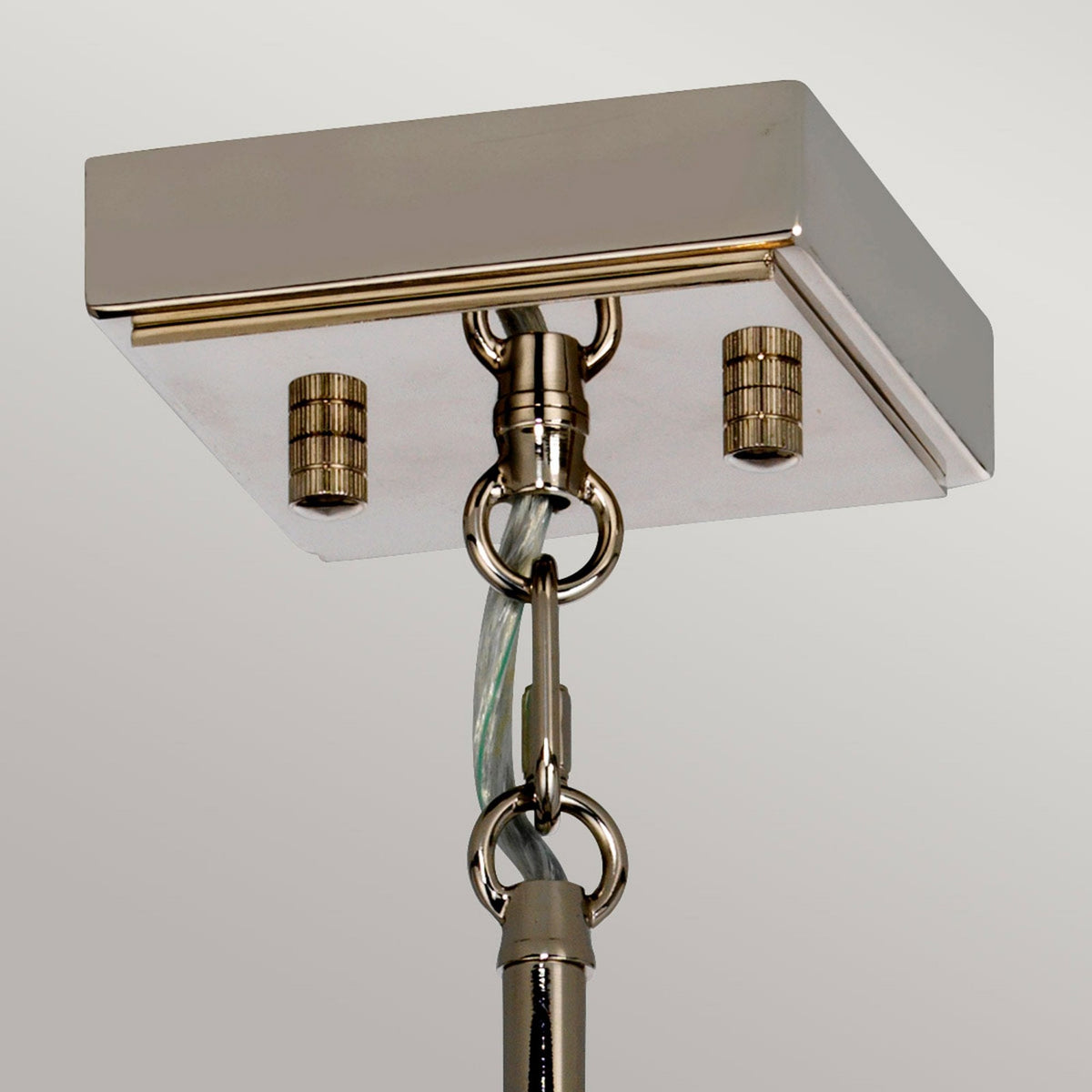 Aries Large Pendant or Semi Flush Light in Polished Nickel with Cut Glass Crystals