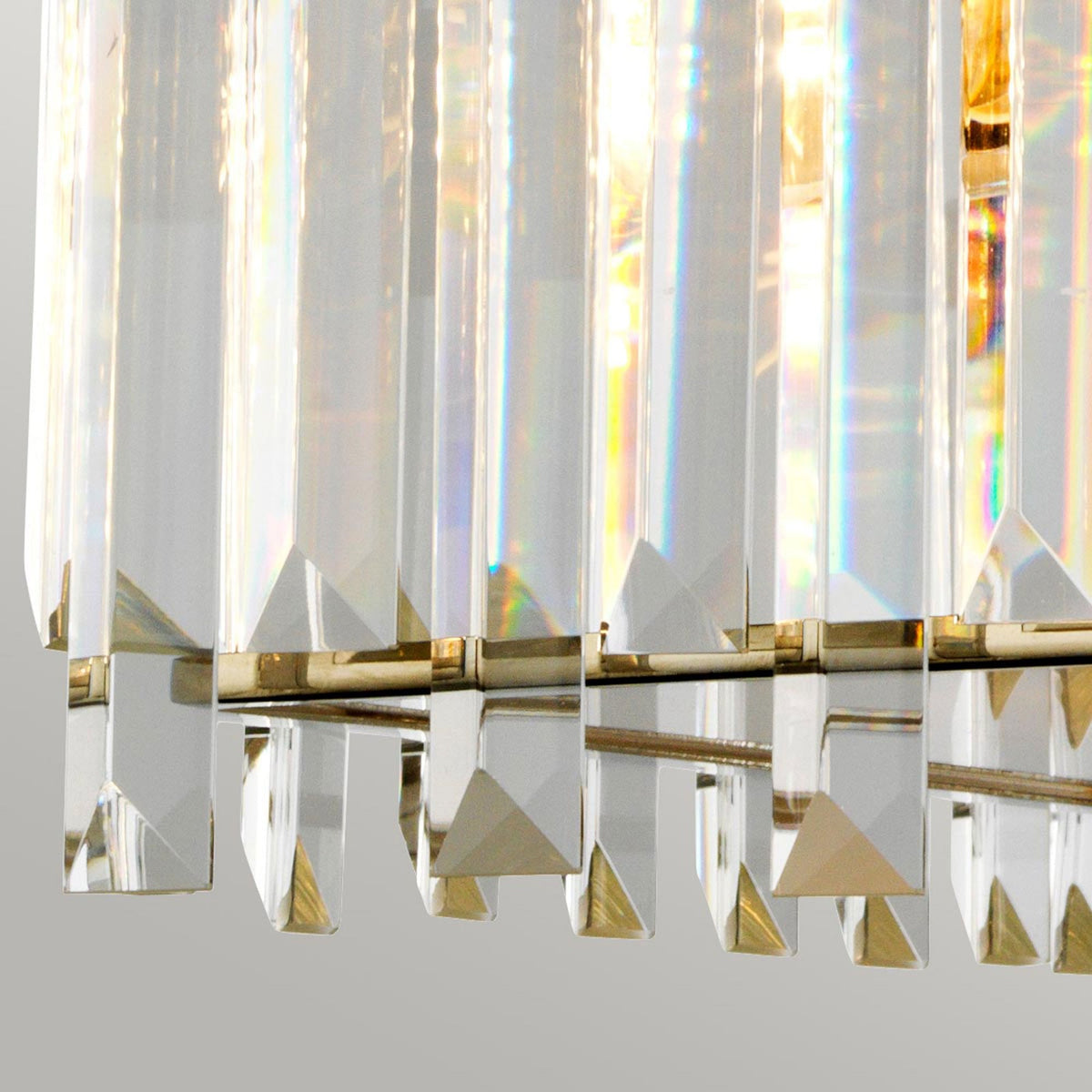 Aries Large Pendant or Semi Flush Light in Polished Nickel with Cut Glass Crystals