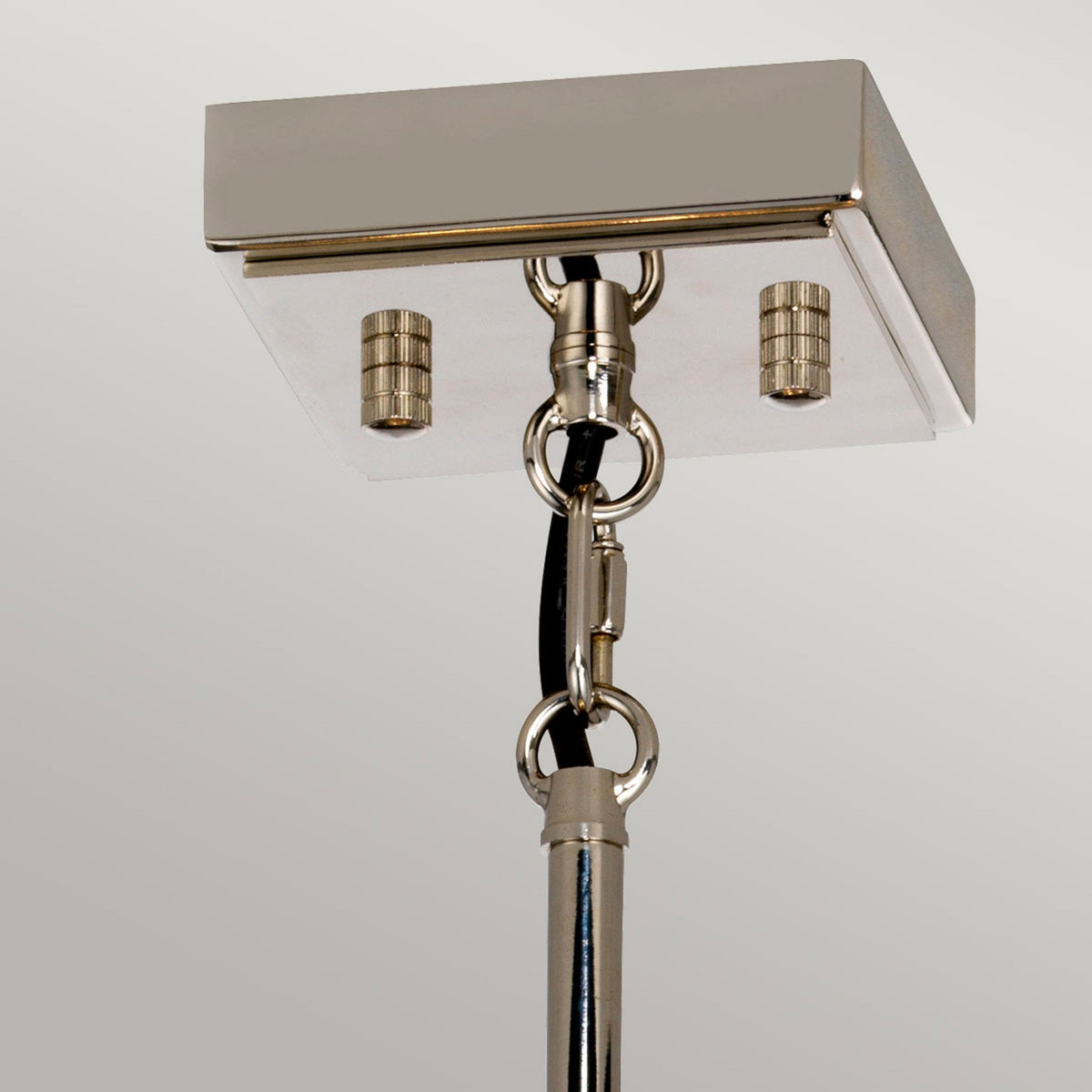 Aries Small Pendant or Semi Flush Light in Polished Nickel with Cut Glass Crystals