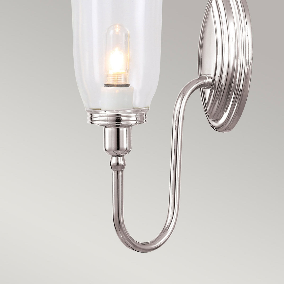 Blake IP44 Bathroom Wall Light in Polished Nickel