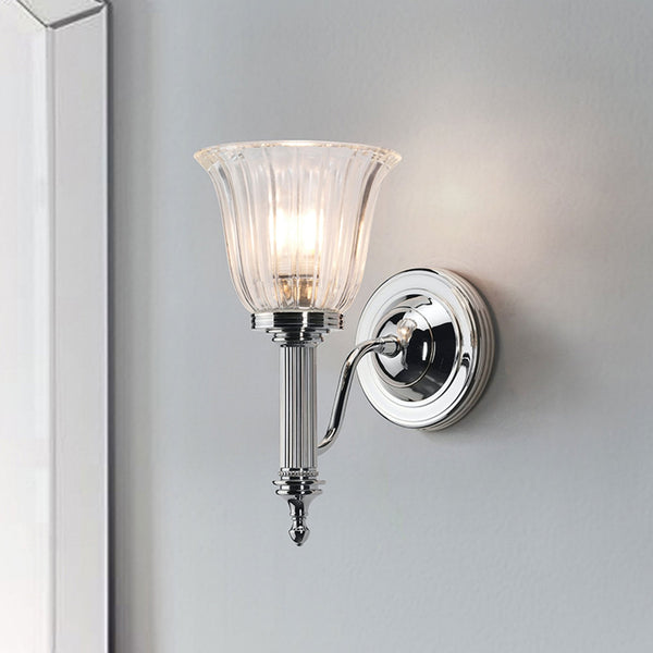 Carroll IP44 Bathroom Wall Light in Polished Chrome
