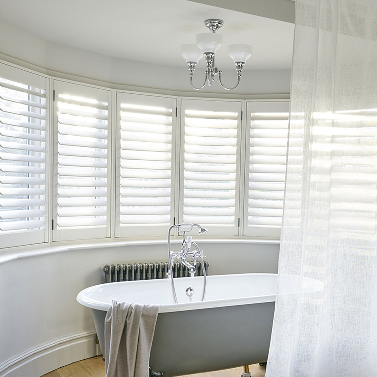 Cheadle IP44 Bathroom Semi Flush Ceiling Light in Polished Chrome & Opal Shades