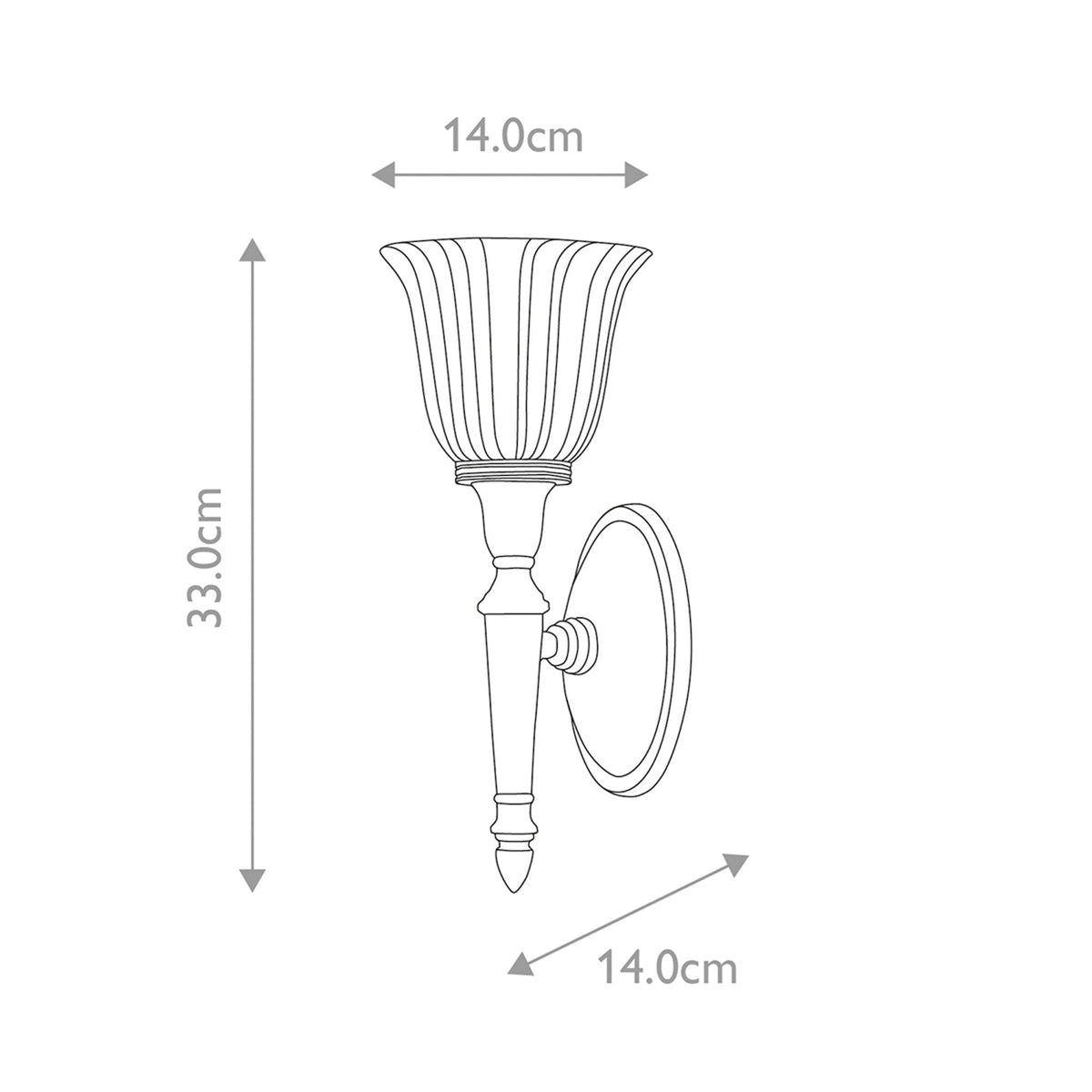 Dryden 1 IP44 Bathroom Wall Light in Polished Chrome