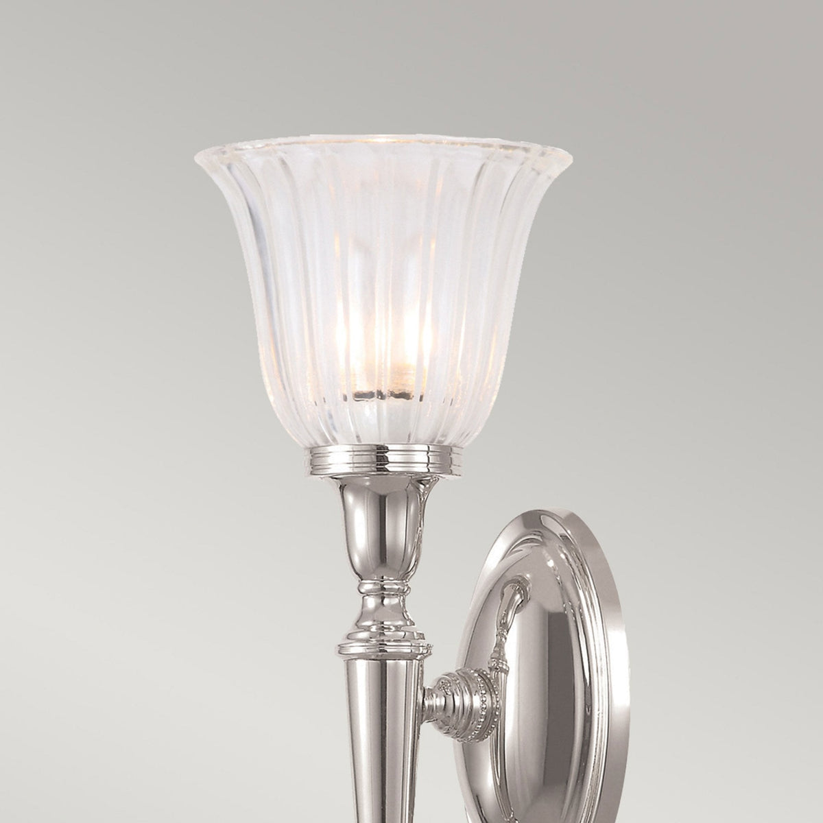 Dryden 1 IP44 Bathroom Wall Light in Polished Nickel