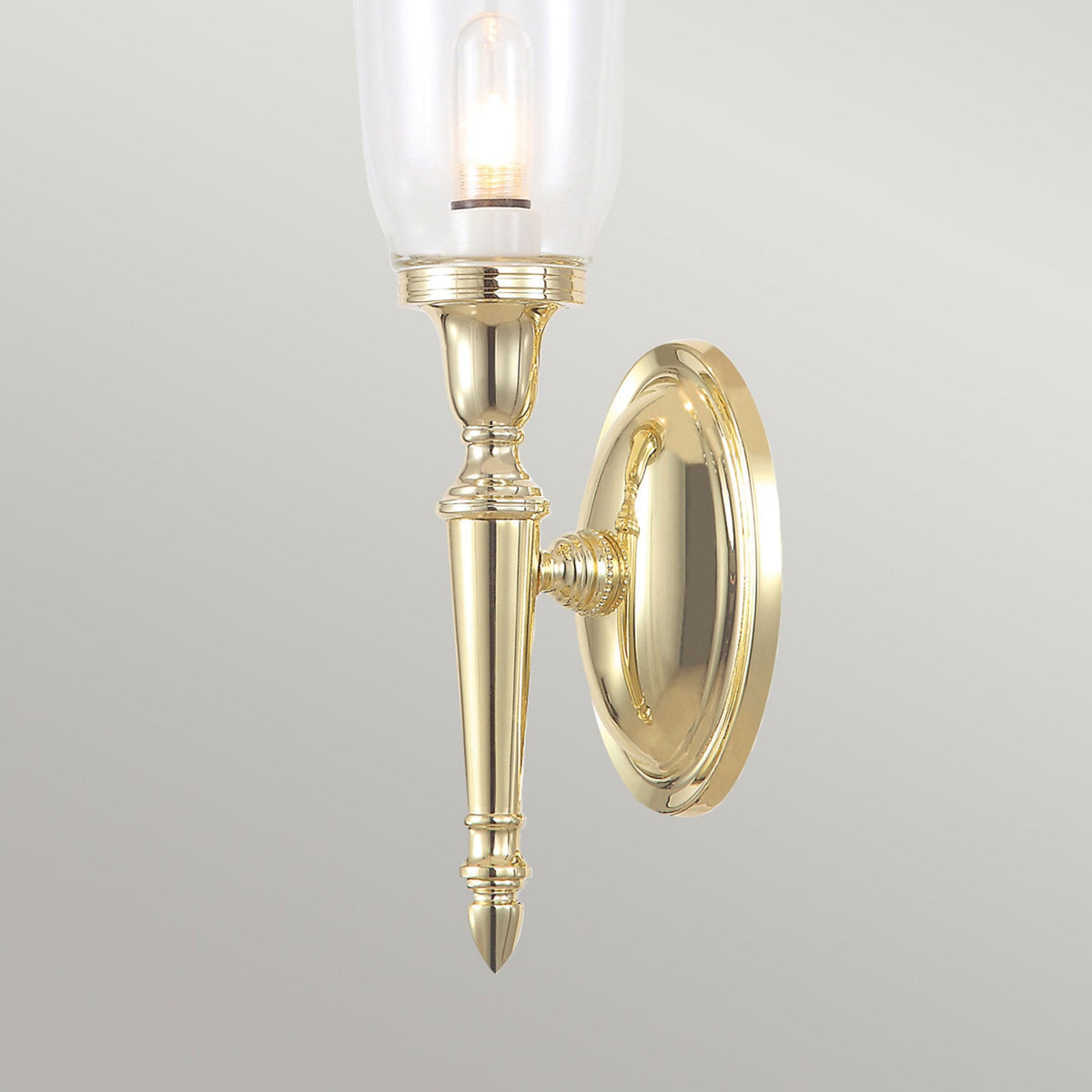 Dryden 2 IP44 Bathroom Wall Light in Polished Brass