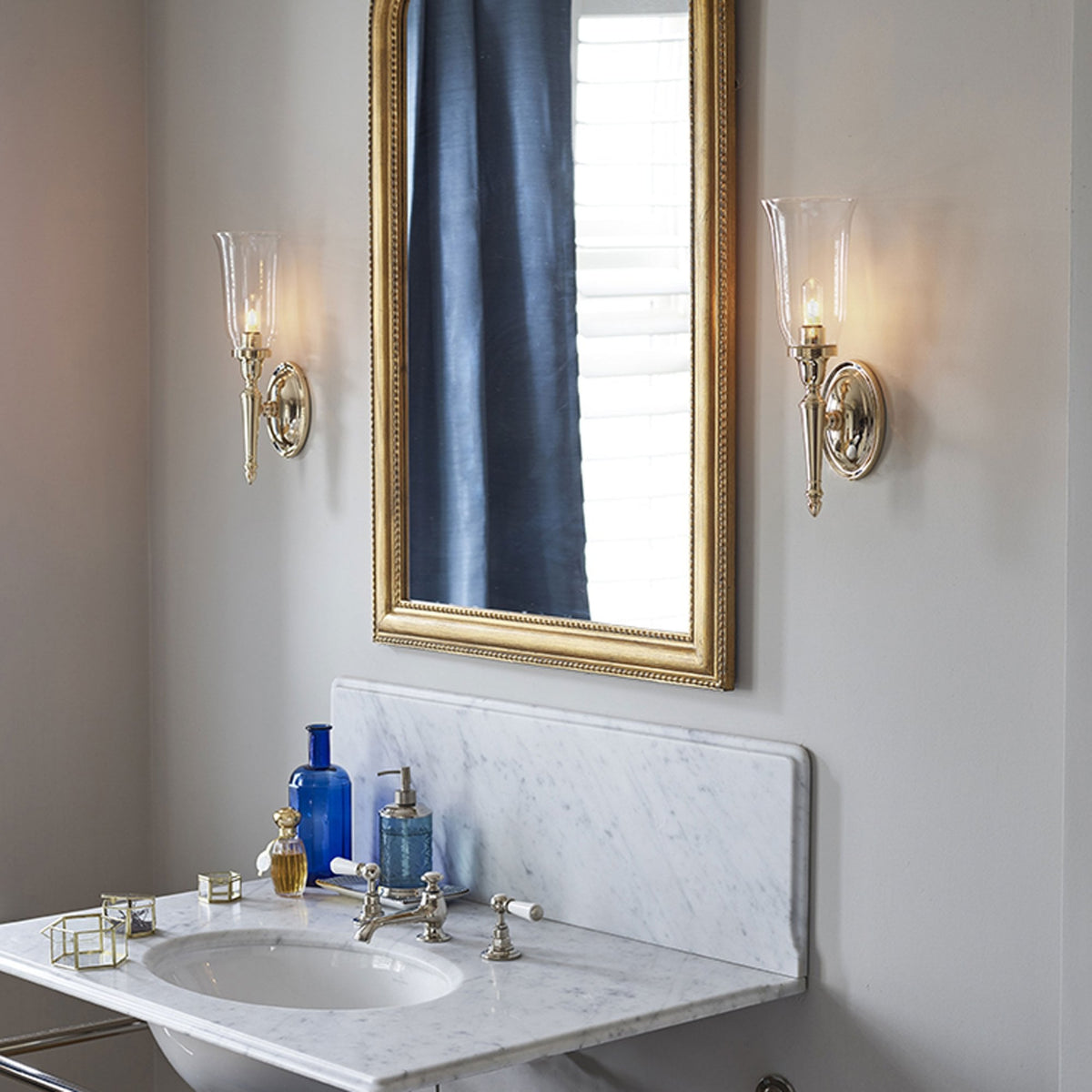 Dryden 2 IP44 Bathroom Wall Light in Polished Brass