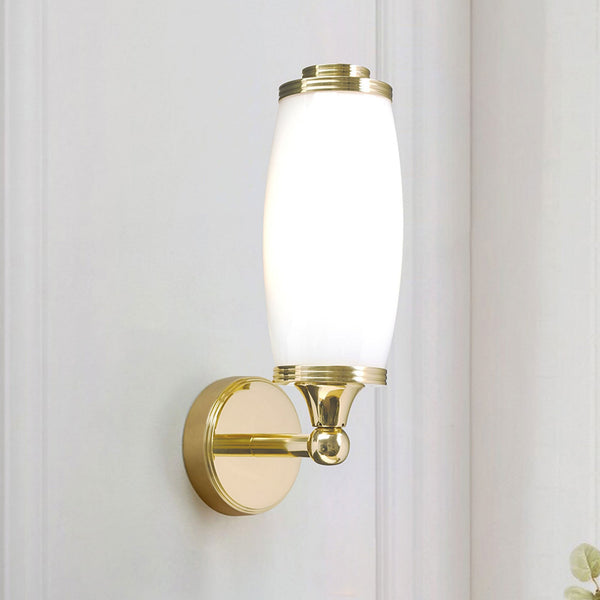 Eliot Single IP44 Bathroom Wall Light in Polished Brass