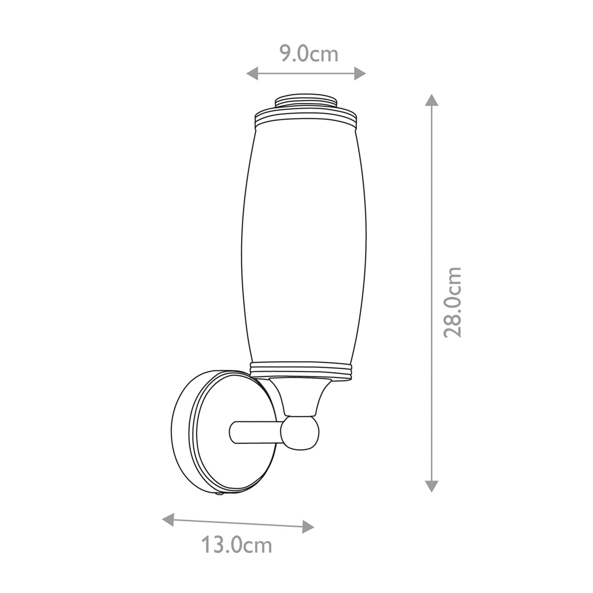 Eliot Single IP44 Bathroom Wall Light in Polished Brass
