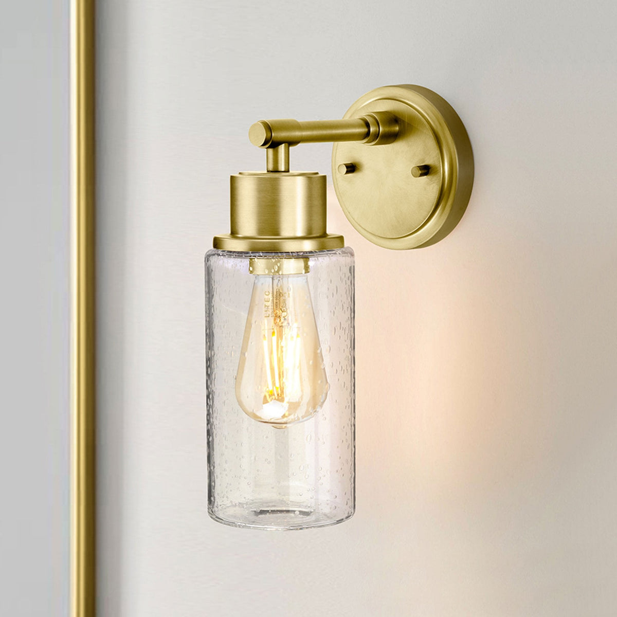 Morvah IP44 Bathroom Wall Light in Brushed Brass