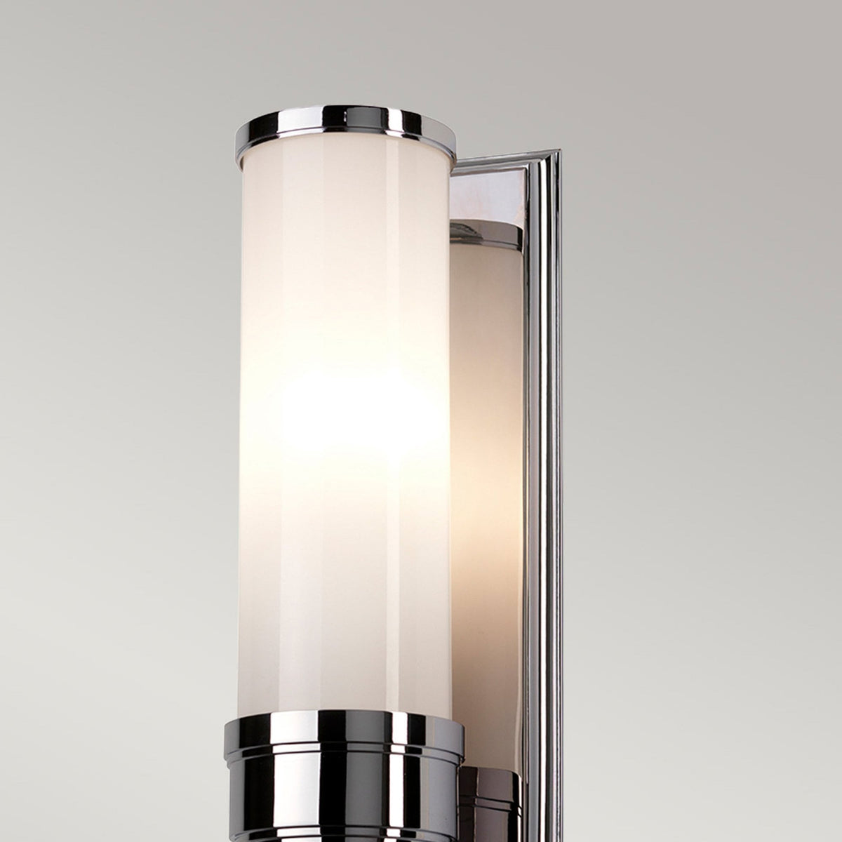 Worcester IP44 Wall Light in Polished Chrome with Opal Glass Shade