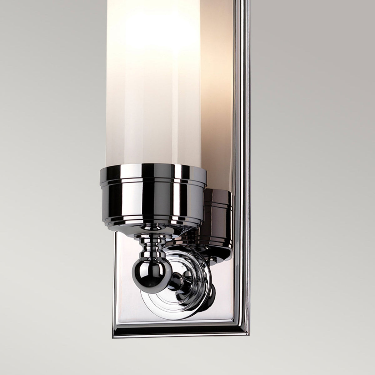Worcester IP44 Wall Light in Polished Chrome with Opal Glass Shade