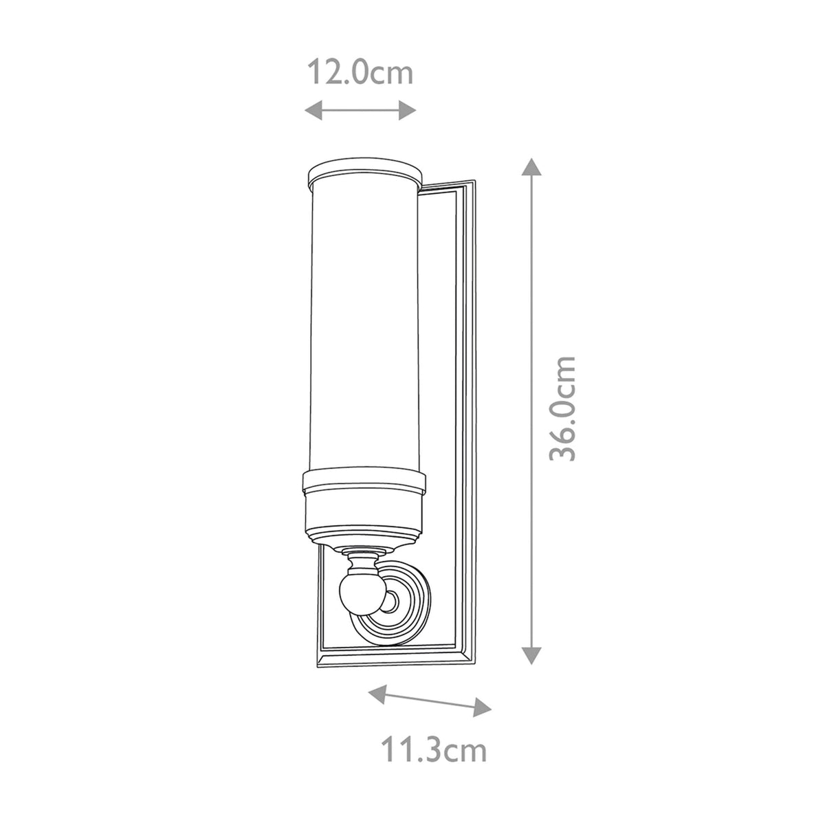 Worcester IP44 Wall Light in Polished Chrome with Opal Glass Shade