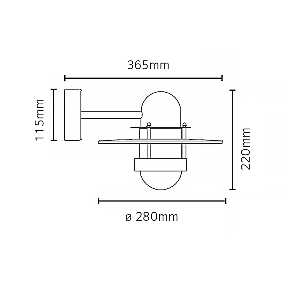 Bergen IP55 Scandinavian Wall Lantern in Galvanised