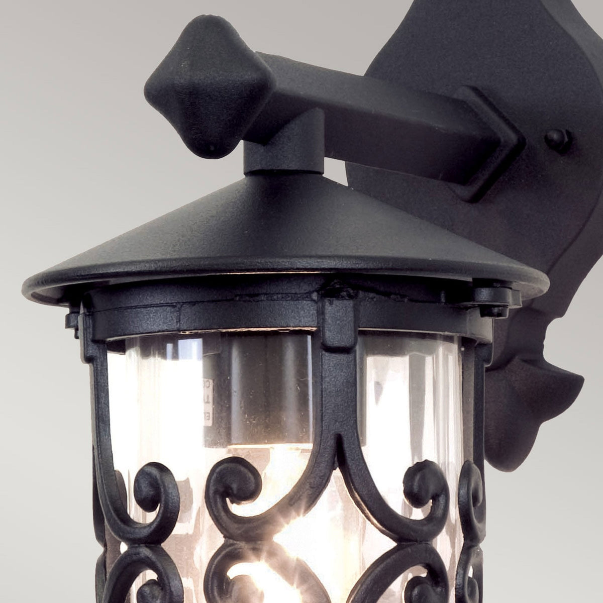 Hereford IP23 Exterior Wall Down Lantern in Black