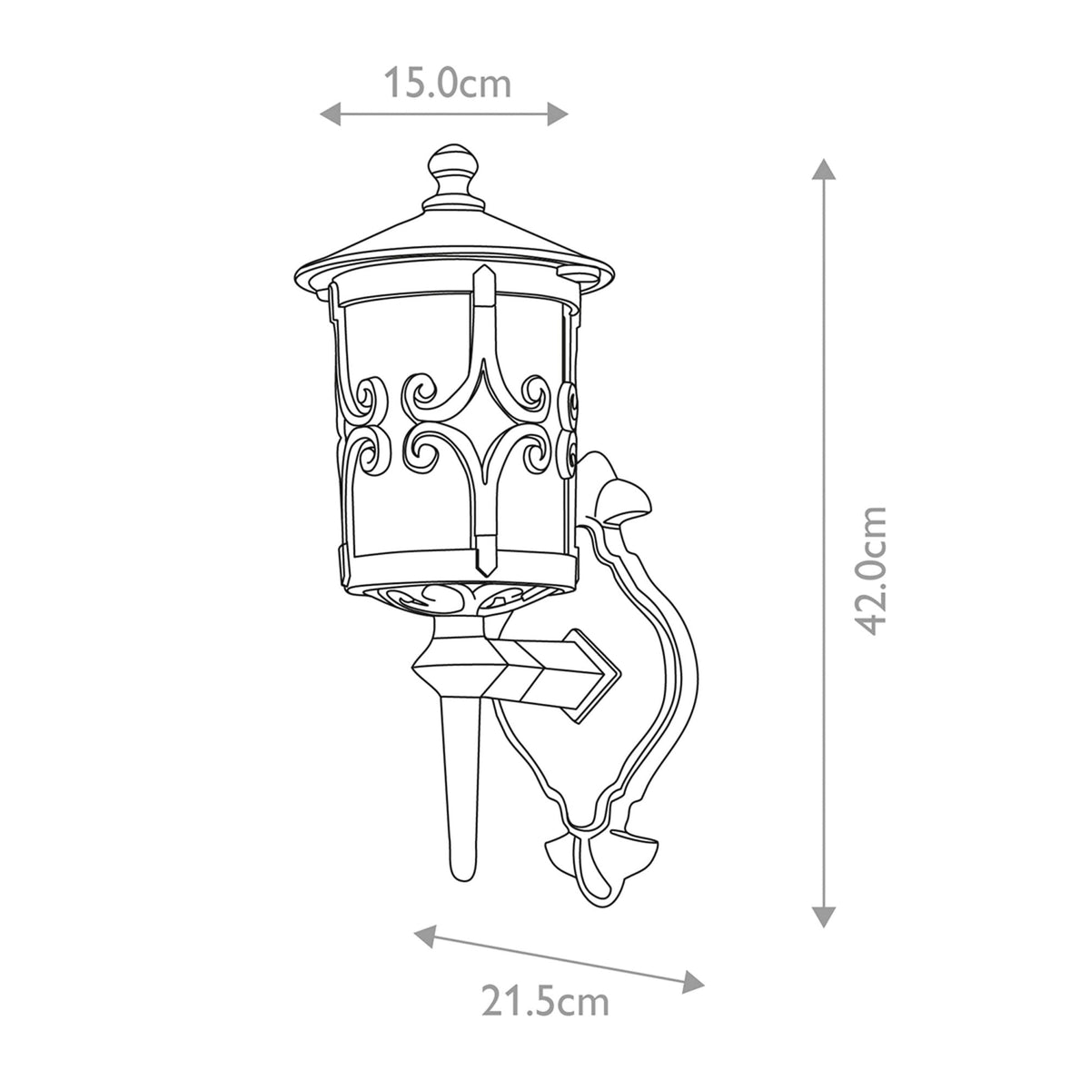 Hereford IP23 Exterior Wall Lantern in Black