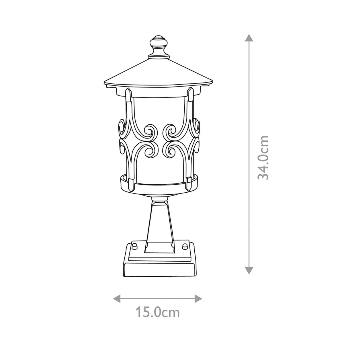 Hereford IP23 Exterior Pedestal Lantern in Black