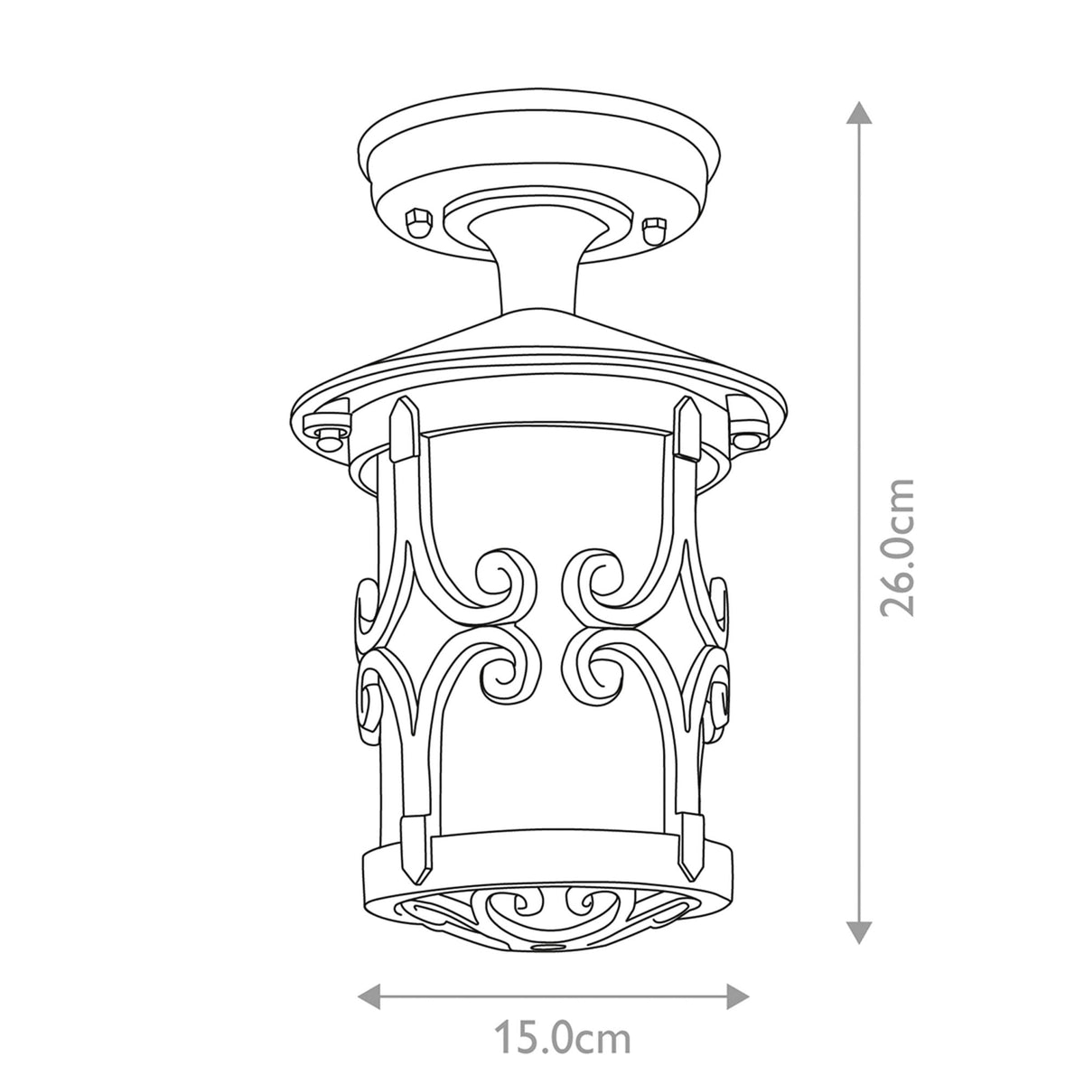 Hereford IP23 Exterior Porch Lantern in Black