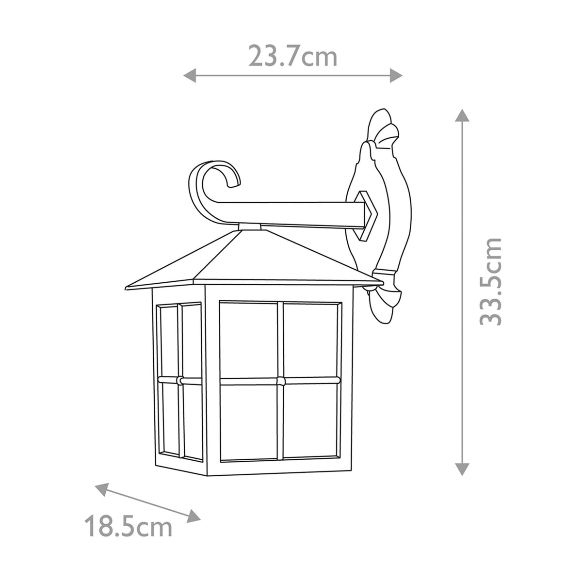 Winchester 335 Outdoor IP43 Down Wall Lantern in Black