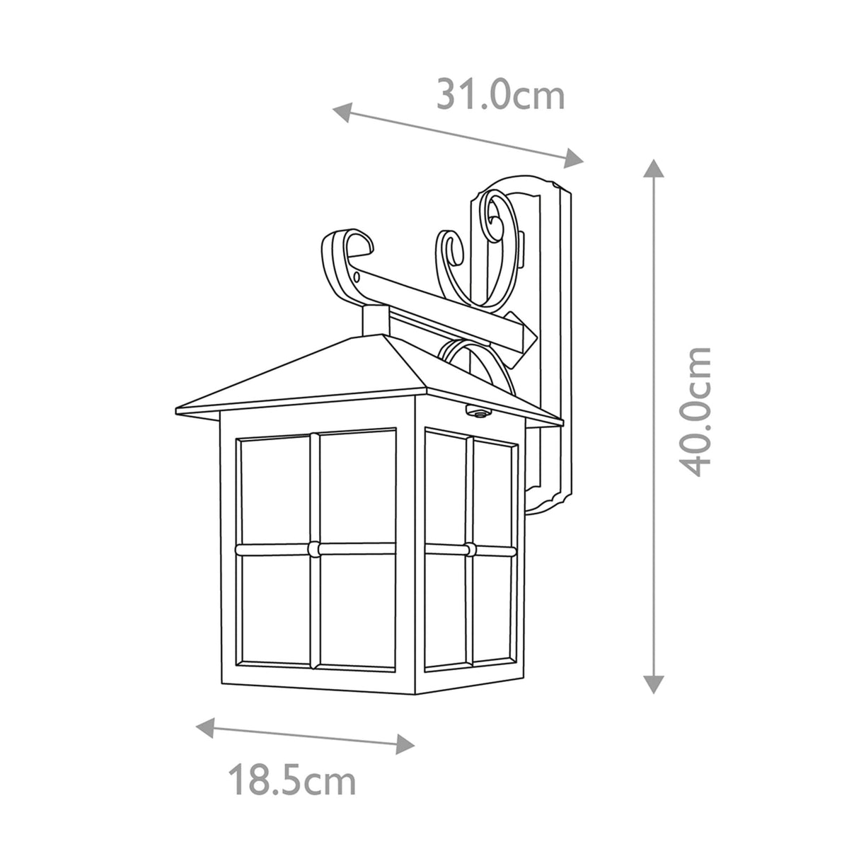Winchester Outdoor IP43 Down Wall Lantern in Black