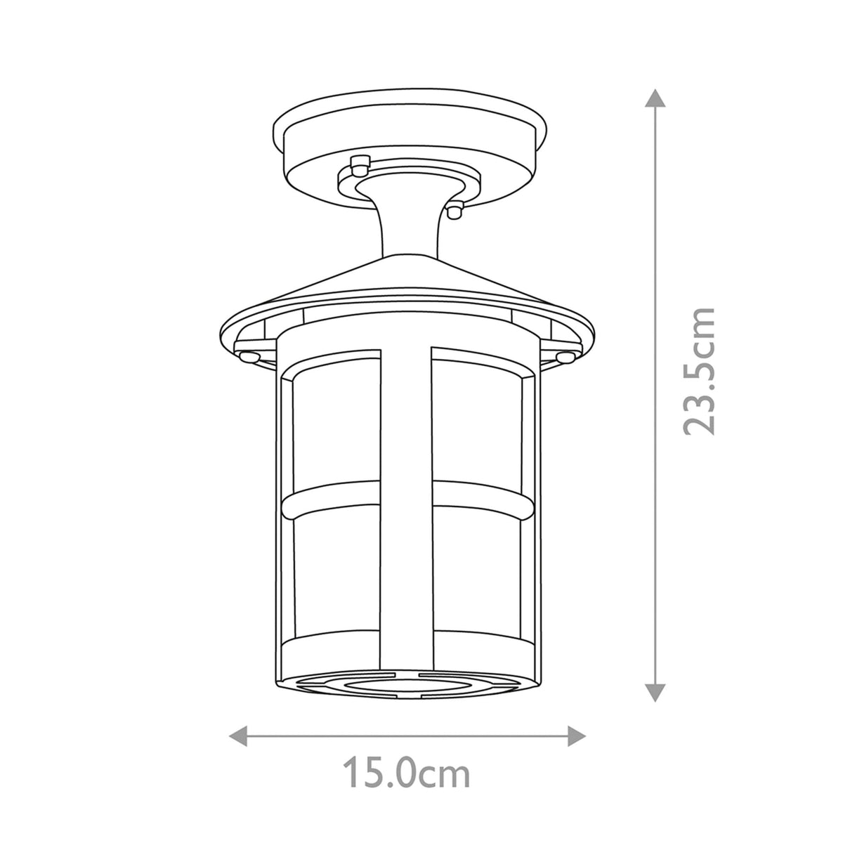 Hereford 1 IP43 Exterior Porch Lantern in Black