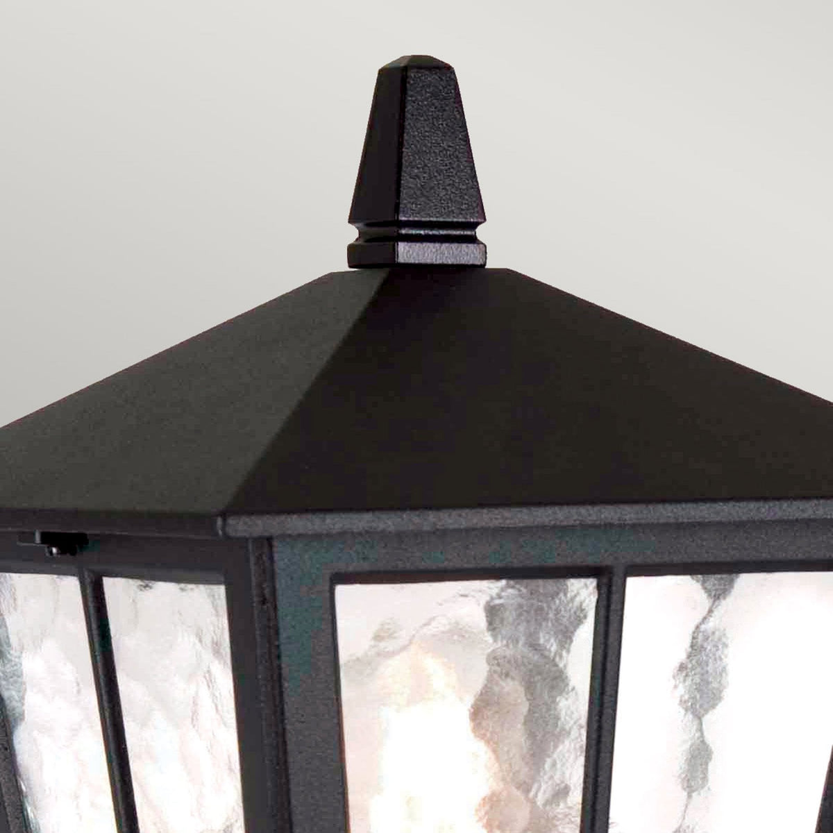 Canterbury Medium IP43 Pedestal Lantern in Black