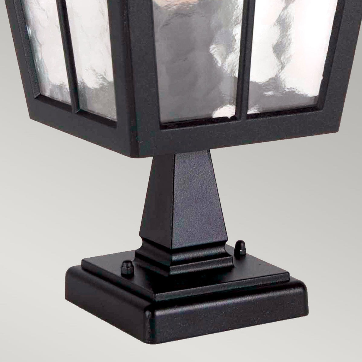 Canterbury Medium IP43 Pedestal Lantern in Black