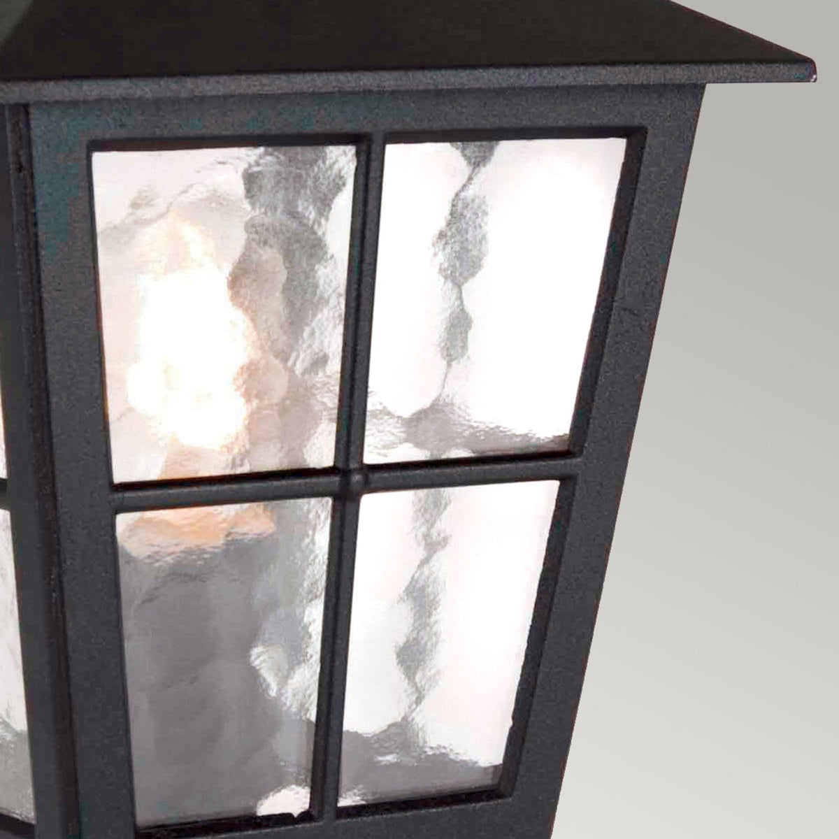 Canterbury Medium IP43 Pedestal Lantern in Black