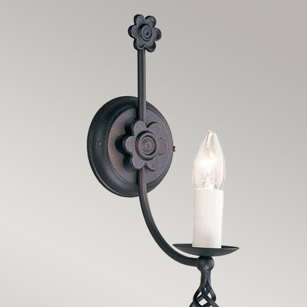 Belfery Hand Forged Single Wall Light in Black