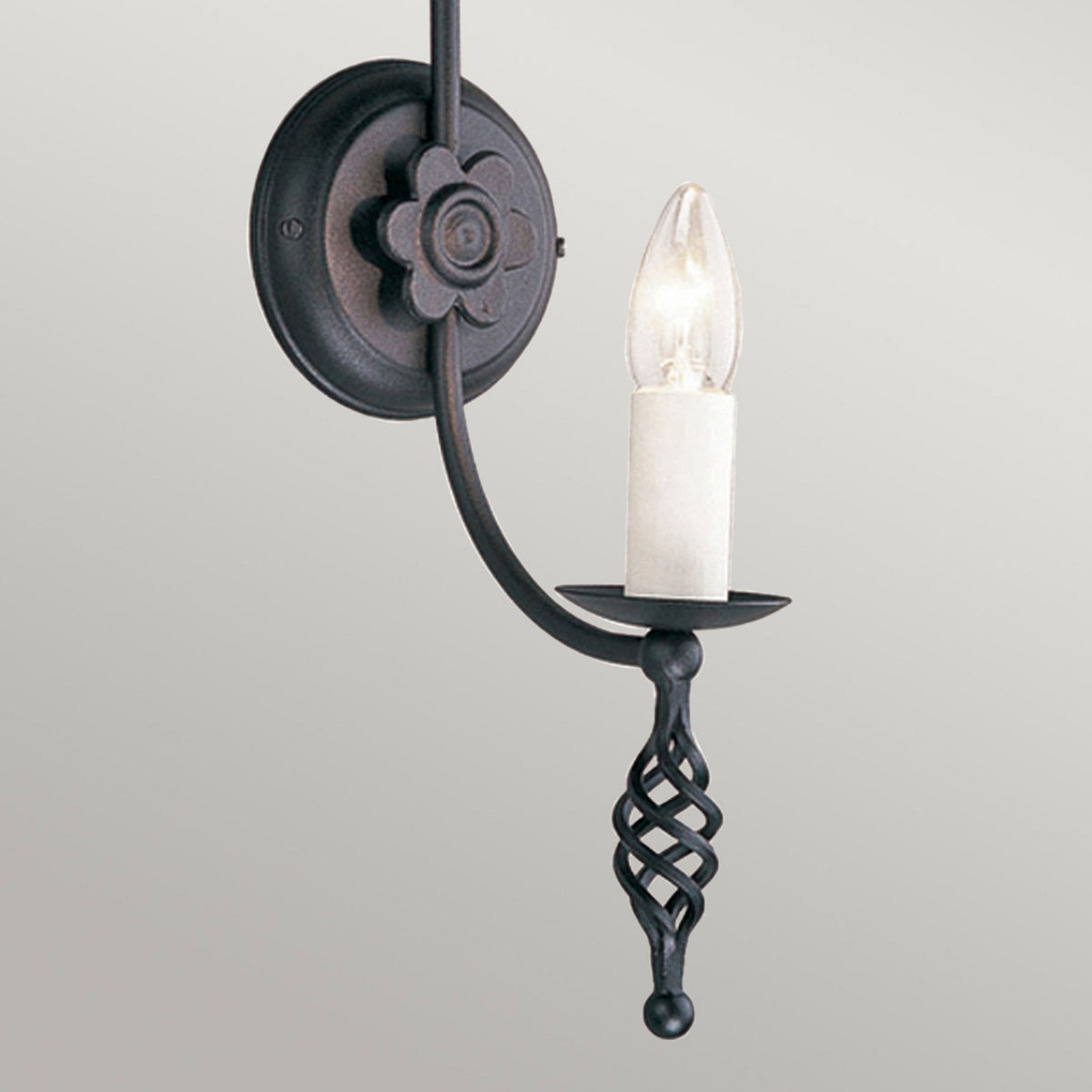 Belfery Hand Forged Single Wall Light in Black