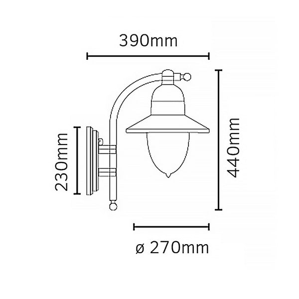 Como 1 Light Wall Lantern in Black